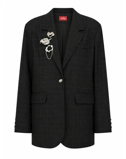 Cras - Aishacras Blazer - Dark Grey Check